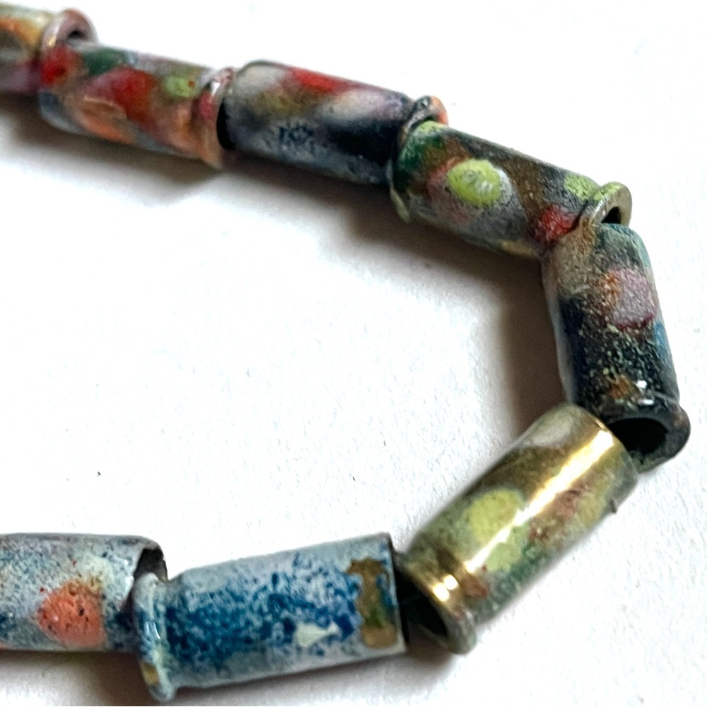 Bracelet Multicolor Brass Painted Beaded Bracelet. New.